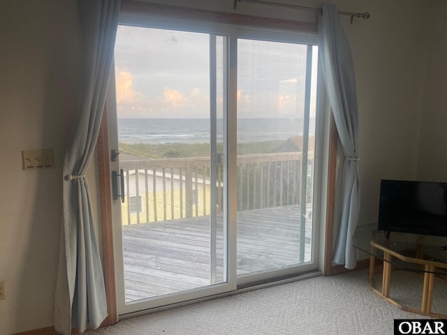 58221 Liberator Way Lot 1-3, Hatteras, NC 27943 - doorway to outside with carpet flooring