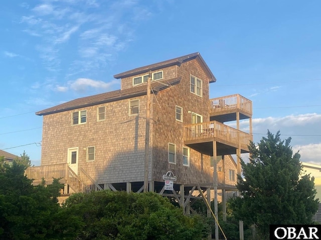 58221 Liberator Way Lot 1-3, Hatteras, NC 27943 - back of house featuring a balcony