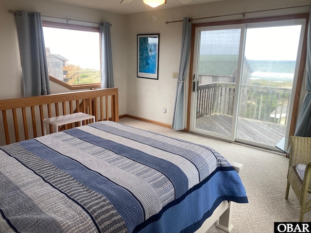 58221 Liberator Way Lot 1-3, Hatteras, NC 27943 - bedroom featuring carpet, access to exterior, and multiple windows