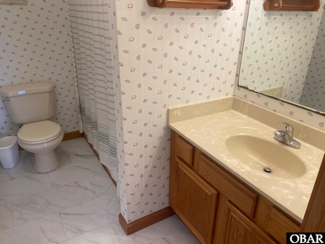 58221 Liberator Way Lot 1-3, Hatteras, NC 27943 - bathroom with marble look tile flooring, vanity, and curtained shower