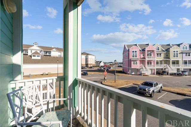 balcony with a residential view