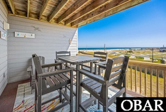 24250 Resort Rodanthe Dr Unit 12B, Rodanthe, NC 27968 - balcony with view of water and beach and outdoor dining area