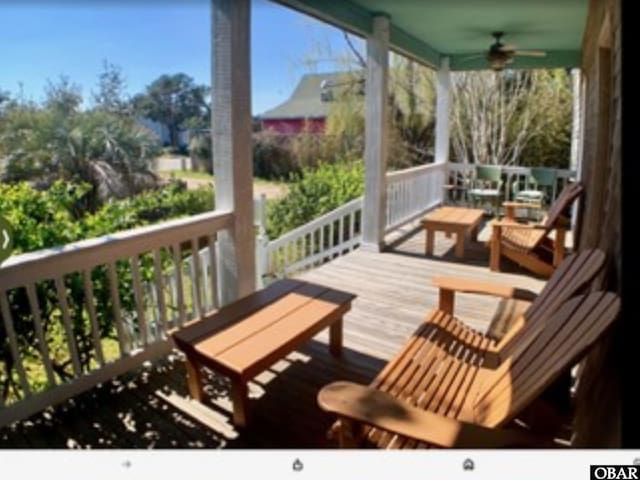 671 Irvin Garrish Hwy Lot # 1, Ocracoke, NC 27960 - wooden deck with ceiling fan
