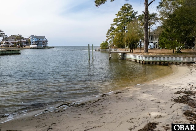 water view featuring a boat dock