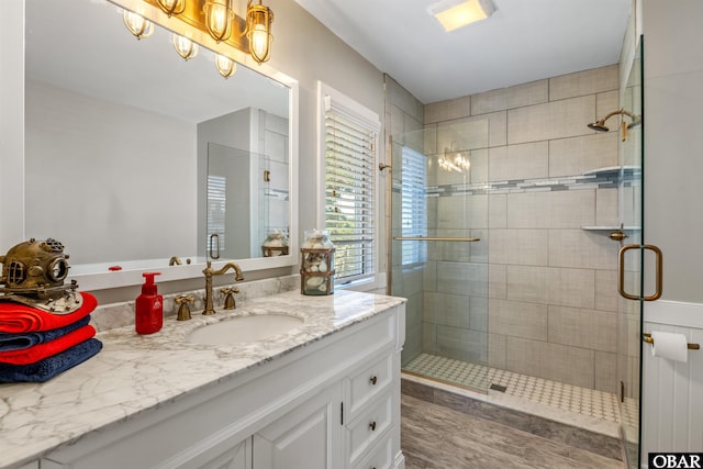 4311 S Hesperides Dr Lot # 55, Nags Head, NC 27959 - bathroom with a shower stall and vanity