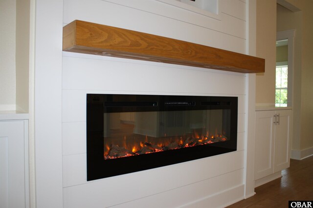 3009 Martins Point Rd Lot 3, Kitty Hawk, NC 27949 - detailed view of a glass covered fireplace and wood finished floors