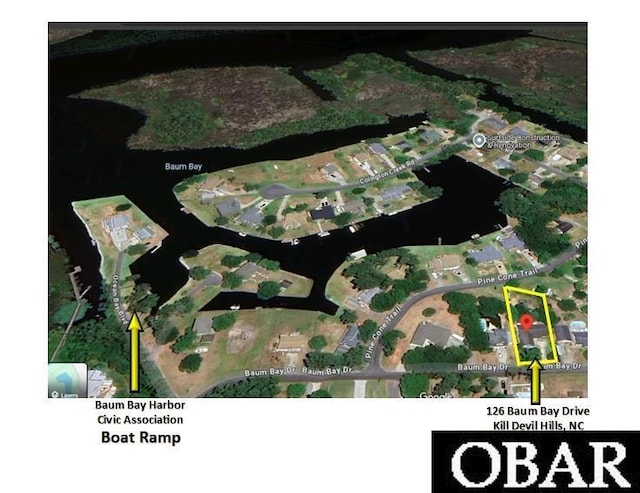 126 Baum Bay Dr Lot B, Kill Devil Hills, NC 27948 - map / location with property parcel outlined