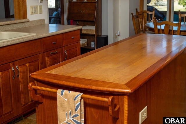 kitchen featuring light countertops