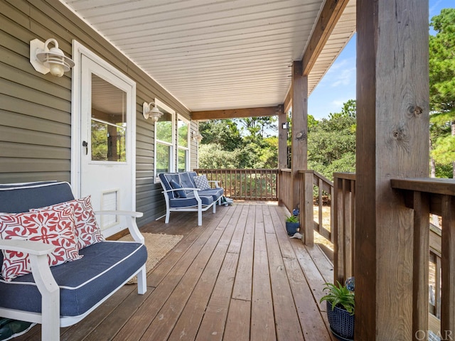 wooden deck with a porch