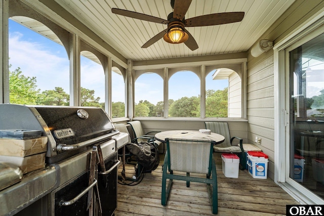 409 W Raceview Ct Lot # 35, Nags Head, NC 27959 - wooden deck featuring ceiling fan and grilling area