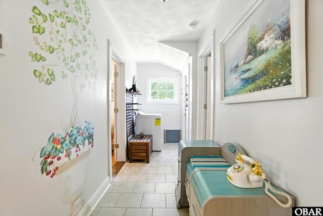 401 E Queen St, Edenton, NC 27932 - corridor with light tile patterned floors and baseboards