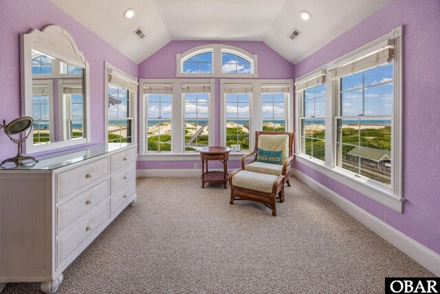 1459 Ocean Pearl Rd Lot 2, 3A, 3B, Corolla, NC 27927 - sunroom / solarium featuring healthy amount of natural light, vaulted ceiling, and carpet flooring
