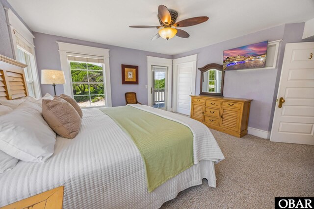 1459 Ocean Pearl Rd Lot 2, 3A, 3B, Corolla, NC 27927 - bedroom featuring access to outside, carpet floors, and ceiling fan