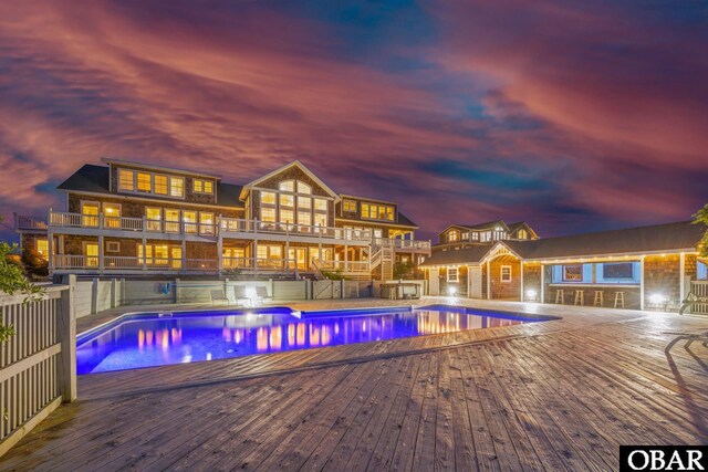 1459 Ocean Pearl Rd Lot 2, 3A, 3B, Corolla, NC 27927 - view of swimming pool featuring a jacuzzi and a deck