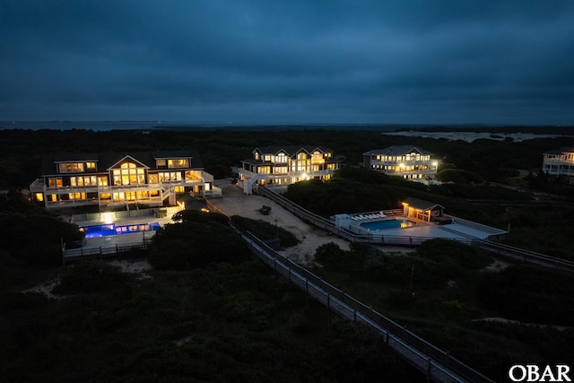 1459 Ocean Pearl Rd Lot 2, 3A, 3B, Corolla, NC 27927 - aerial view at night of view of pool area