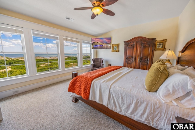 1459 Ocean Pearl Rd Lot 2, 3A, 3B, Corolla, NC 27927 - bedroom with lofted ceiling, carpet flooring, and a ceiling fan