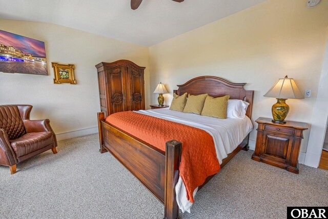 1459 Ocean Pearl Rd Lot 2, 3A, 3B, Corolla, NC 27927 - bedroom with carpet, vaulted ceiling, and a ceiling fan