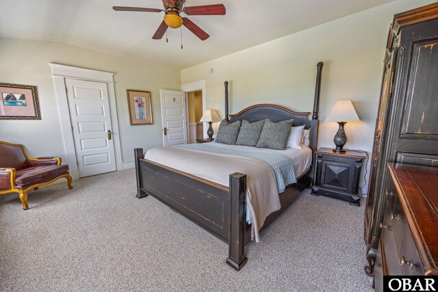1459 Ocean Pearl Rd Lot 2, 3A, 3B, Corolla, NC 27927 - bedroom featuring light carpet, lofted ceiling, and ceiling fan