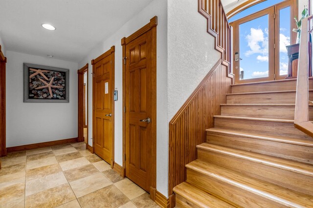 670 Hunt Club Dr Lot 194, Corolla, NC 27927 - stairs featuring recessed lighting and baseboards
