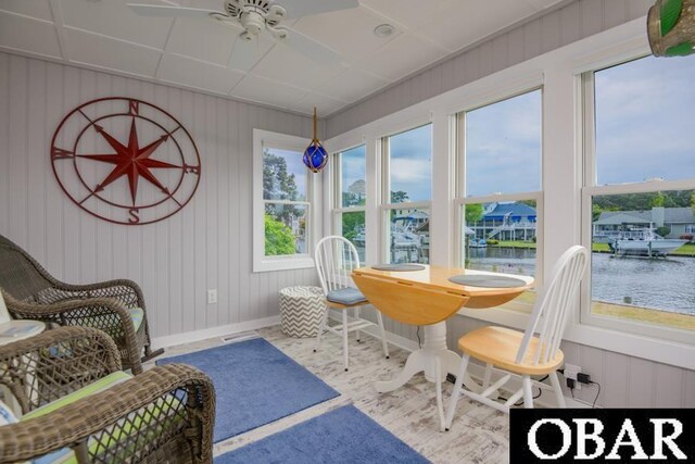 4025 Ivy Ln Lot 11, Kitty Hawk, NC 27949 - sunroom with baseboards, a water view, and visible vents