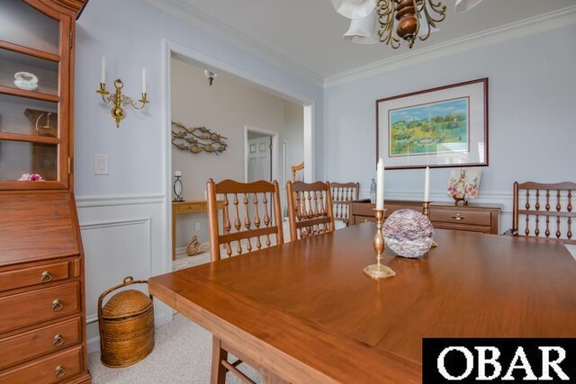 4025 Ivy Ln Lot 11, Kitty Hawk, NC 27949 - dining space with ornamental molding and a chandelier