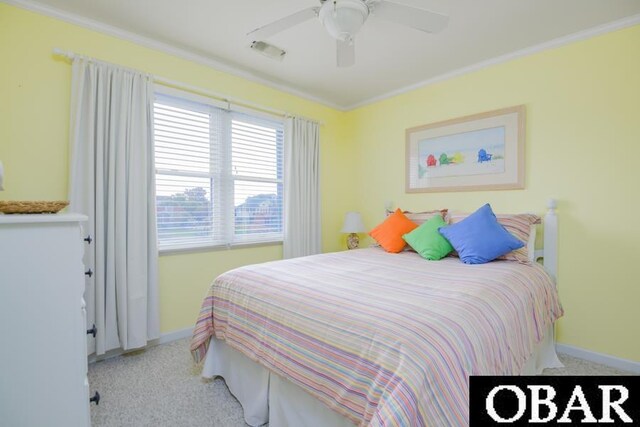 4025 Ivy Ln Lot 11, Kitty Hawk, NC 27949 - bedroom with crown molding, baseboards, ceiling fan, and carpet flooring