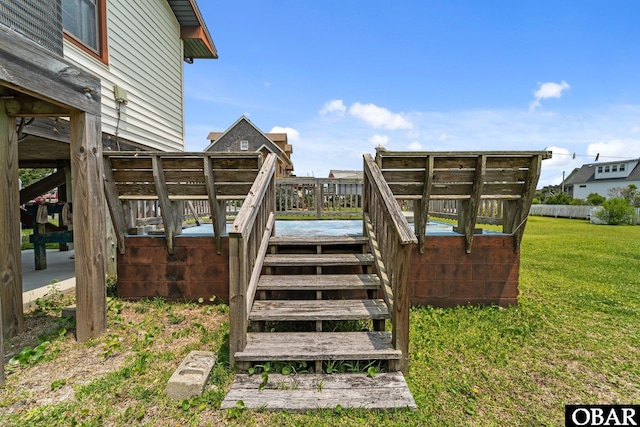 57194 M V Australia Ln, Hatteras, NC 27943 - wooden terrace featuring a yard and stairway
