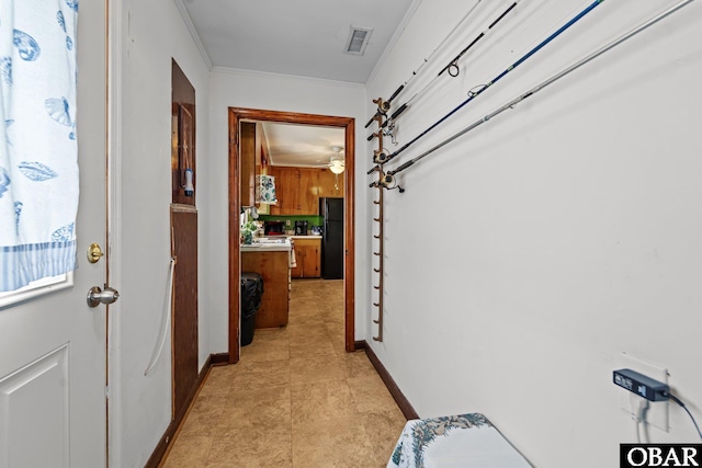 57194 M V Australia Ln, Hatteras, NC 27943 - hallway with crown molding and baseboards