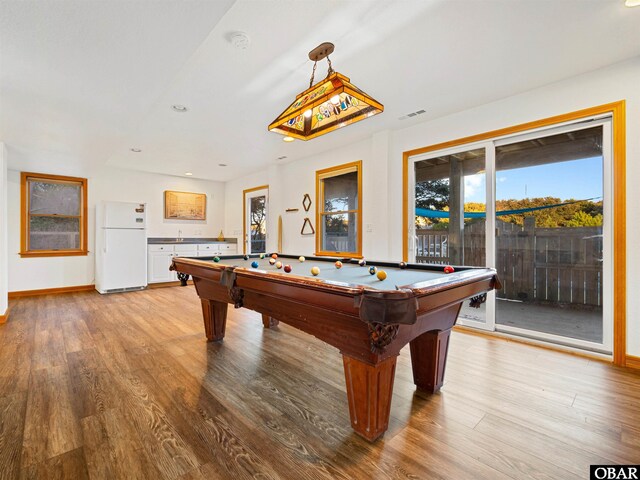 2203 Pike Rd Lot 37, Corolla, NC 27927 - rec room featuring billiards table, light wood finished floors, baseboards, and recessed lighting