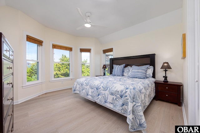 25245 Island Pines Dr Lot 6, Waves, NC 27982 - bedroom featuring ceiling fan, light wood-style flooring, and baseboards