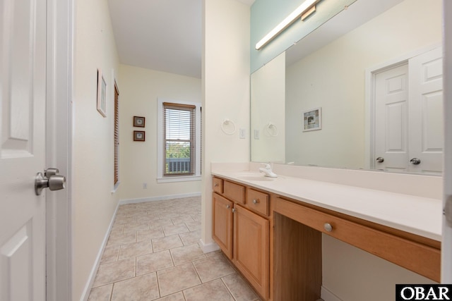 25245 Island Pines Dr Lot 6, Waves, NC 27982 - bathroom featuring baseboards, tile patterned flooring, and vanity