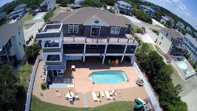 drone / aerial view with a residential view