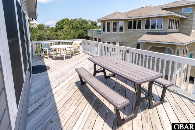 1133 Payson St Lot 120, Corolla, NC 27927 - wooden terrace with outdoor dining space