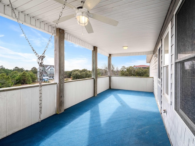 view of patio / terrace with ceiling fan