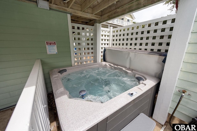117 Four Seasons Ln Lot 12, Duck, NC 27949 - view of patio featuring a hot tub