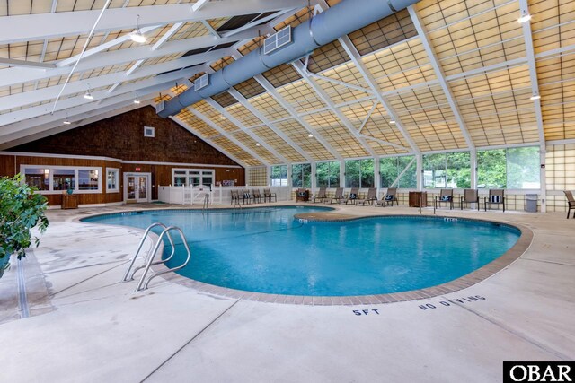 117 Four Seasons Ln Lot 12, Duck, NC 27949 - indoor pool with french doors and a patio area