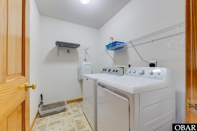 117 Four Seasons Ln Lot 12, Duck, NC 27949 - laundry room featuring separate washer and dryer and baseboards