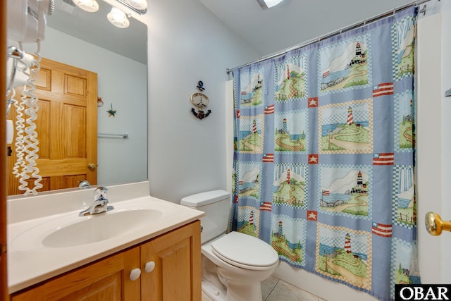 117 Four Seasons Ln Lot 12, Duck, NC 27949 - bathroom with vanity, tile patterned flooring, and a shower with curtain