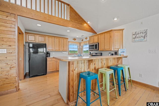 2319 Carova Rd Lot # 22, Corolla, NC 27927 - kitchen featuring stainless steel appliances, light brown cabinets, light wood-type flooring, light countertops, and recessed lighting