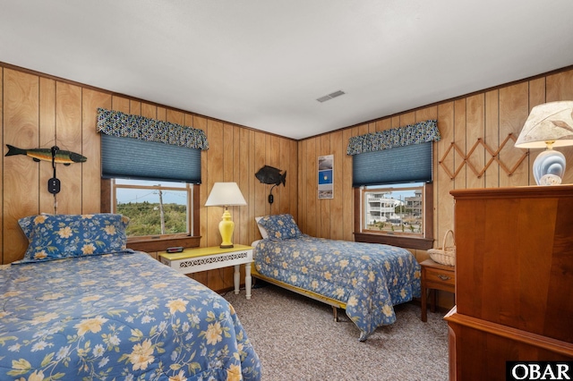 57105 Lighthouse Rd Lot 2, Hatteras, NC 27943 - bedroom featuring carpet floors and wooden walls