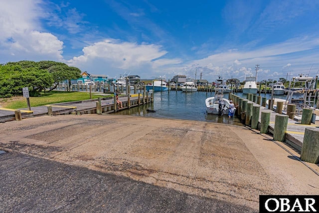 57105 Lighthouse Rd Lot 2, Hatteras, NC 27943 - dock area with a boat ramp and a water view