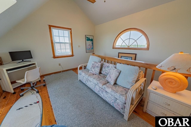 26509 Colony Dr Lot 6, Salvo, NC 27972 - office area featuring wood finished floors and lofted ceiling
