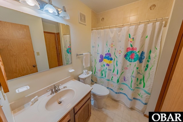 26509 Colony Dr Lot 6, Salvo, NC 27972 - full bathroom with vanity, curtained shower, and tile patterned floors