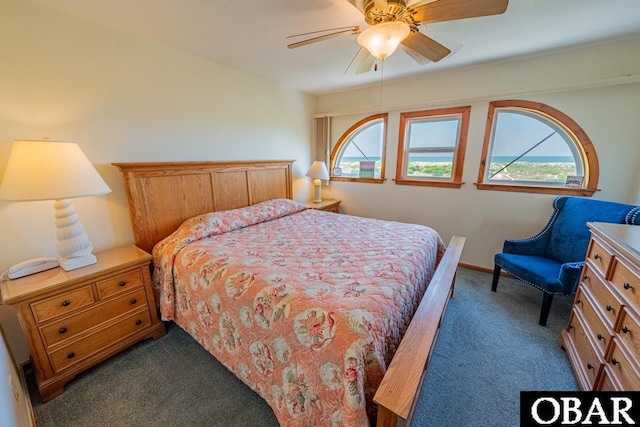 26509 Colony Dr Lot 6, Salvo, NC 27972 - bedroom with dark carpet and a ceiling fan
