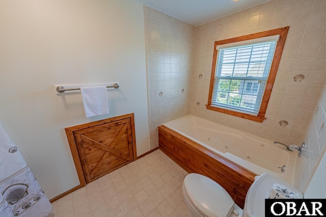 26509 Colony Dr Lot 6, Salvo, NC 27972 - bathroom with a tub with jets and tile patterned floors