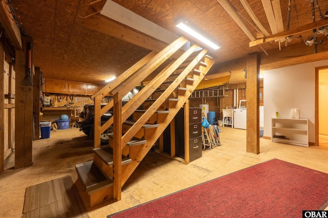 2201 Sandpiper Rd Lot # 13, Corolla, NC 27927 - basement with stairway and washer and dryer