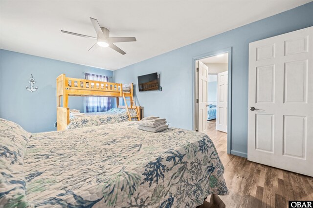 1024 Lighthouse Dr Lot 14, Corolla, NC 27927 - bedroom featuring wood finished floors and ceiling fan