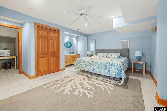 1024 Lighthouse Dr Lot 14, Corolla, NC 27927 - bedroom featuring wood finished floors and ceiling fan