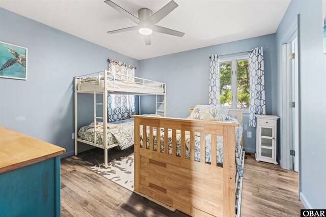 1024 Lighthouse Dr Lot 14, Corolla, NC 27927 - bedroom featuring wood finished floors and a ceiling fan
