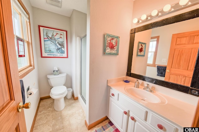 58208 Sand Rd Lot 19, Hatteras, NC 27943 - bathroom featuring vanity, a shower stall, and tile patterned floors